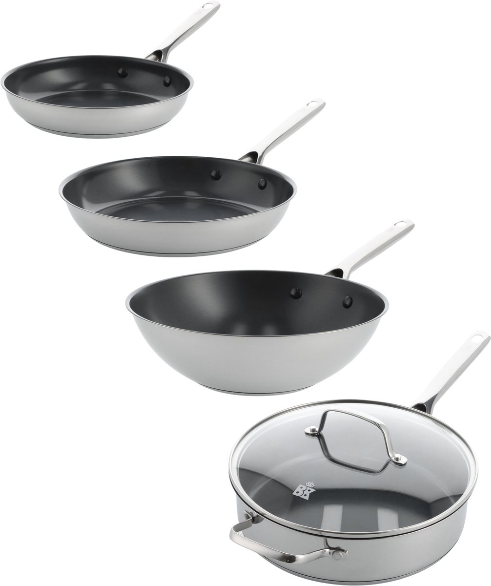BK Sparkling coated 4pc ( 24+28+Hapjes 26cm + Wok)