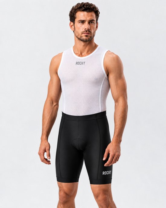 Rocky Fietsshort met Zeem - Fietsbroek - Wielrenbroek - Wielerbroek - Mountainbike - Fietskleding - Koersbroek - bibshort -Fietsbroek Heren met Zeem - Maat L — afbeelding 2