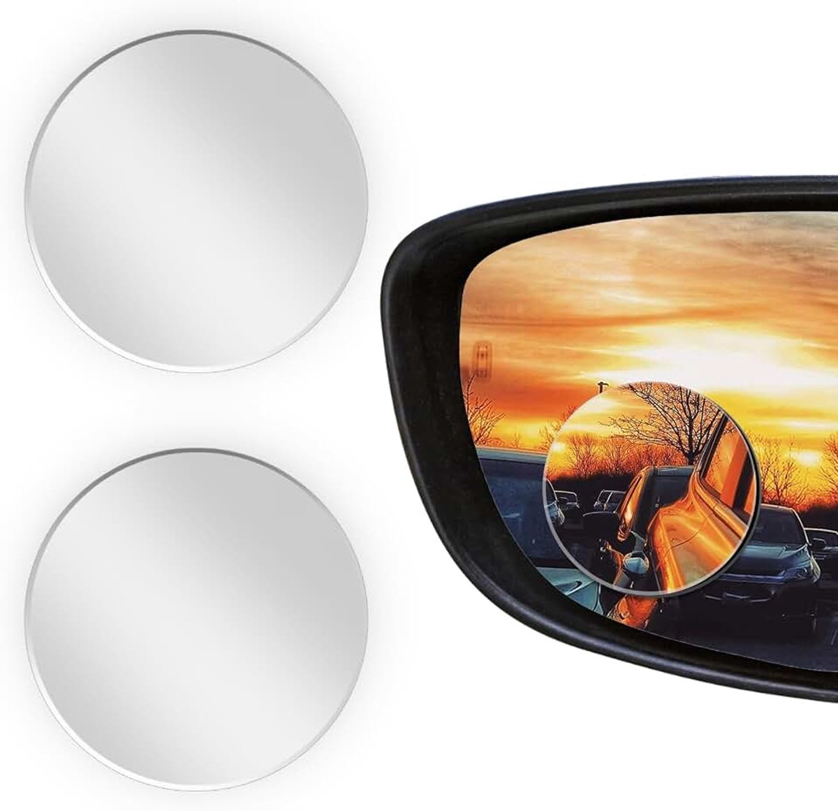 2 stuks auto's dodehoekspiegels zijspiegel verwijderbaar verstelbare hoek 360 Grad dode vlek spiegels (rond) auto-accessoires universeel HD-glas voor SUV's auto's motorfietsen campers