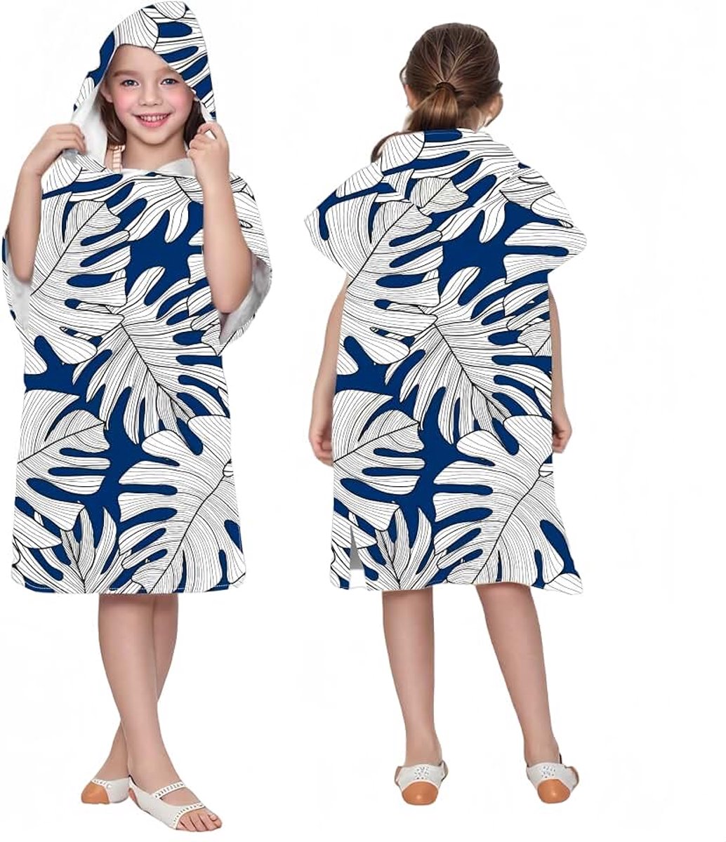 Kinder Bad/Zwembad/Surf/Strand Poncho,Microfiber Omslagdoek met Capuchon,Strand Badjas,Watersport Poncho Handdoeken met Capuchon voor Jongens en Meisjes Modus 3 75x60cm