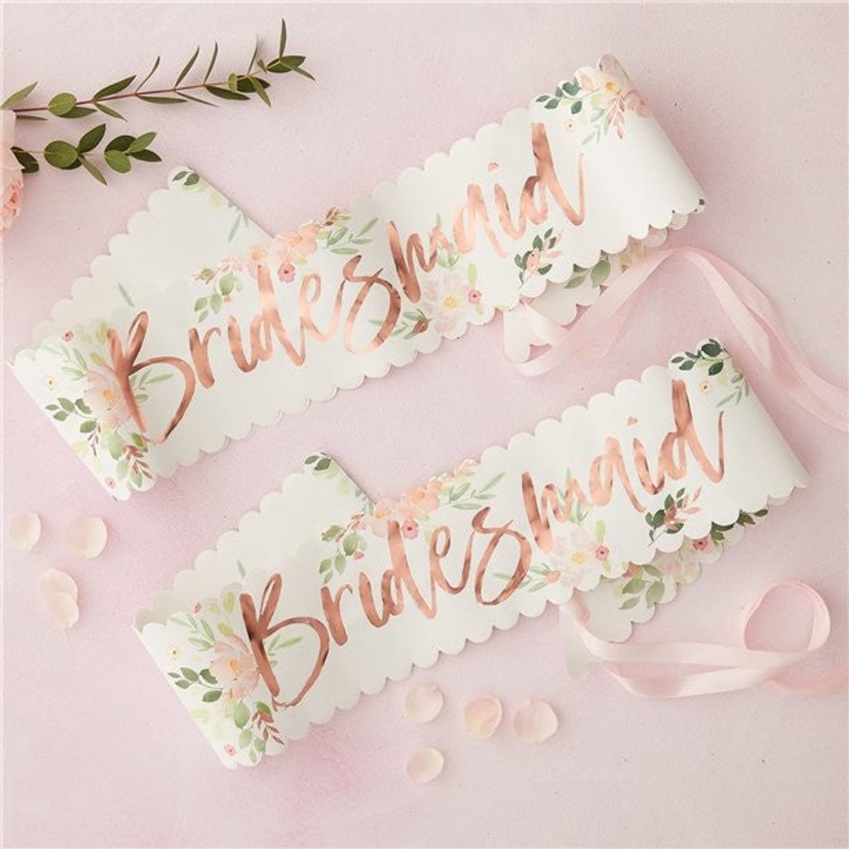 2 Rosy Bride bruidsmeisje sjerpen