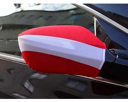 Austria Car Mirror Flag - 2 Pieces - Polyester and Spandex Austrian Small Flag for Car mirrors - Elastic