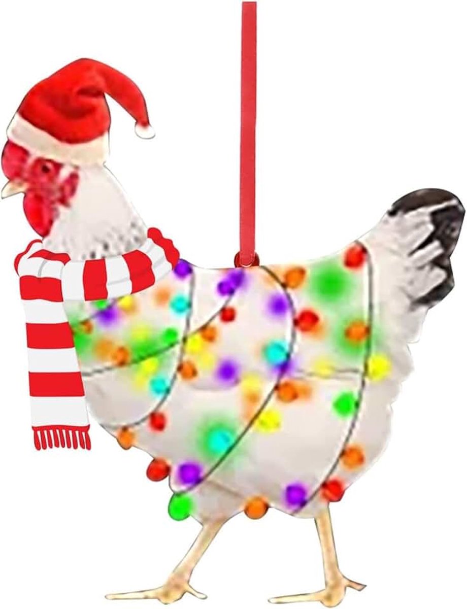 Kerst Sjaal Kip Ornament Kerstboom Decoratie Creatieve DIY Hanger Deur en Raam Ornament (5)