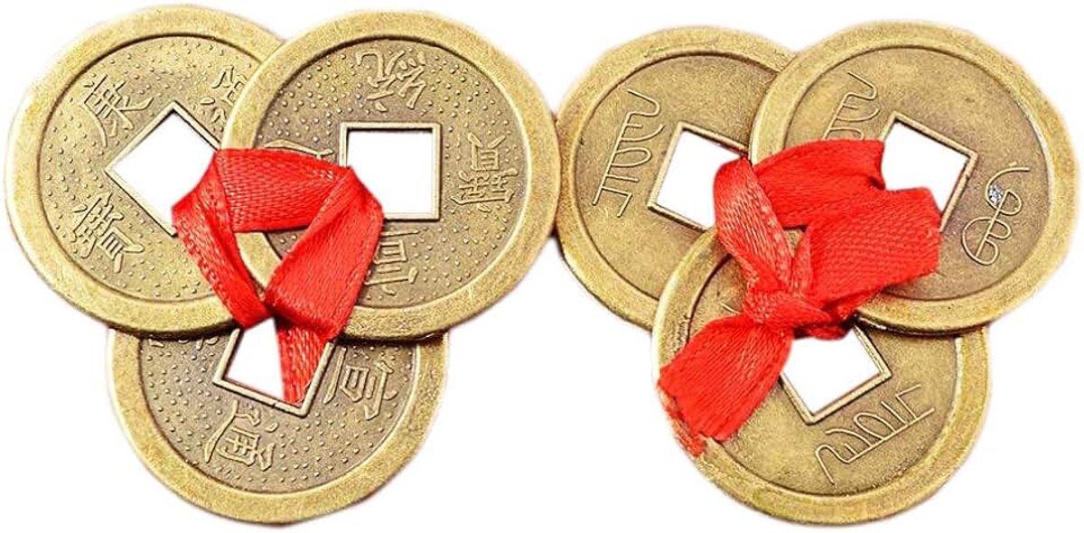 Feng Shui Drie I-ching Munt+rode envelop Y1113