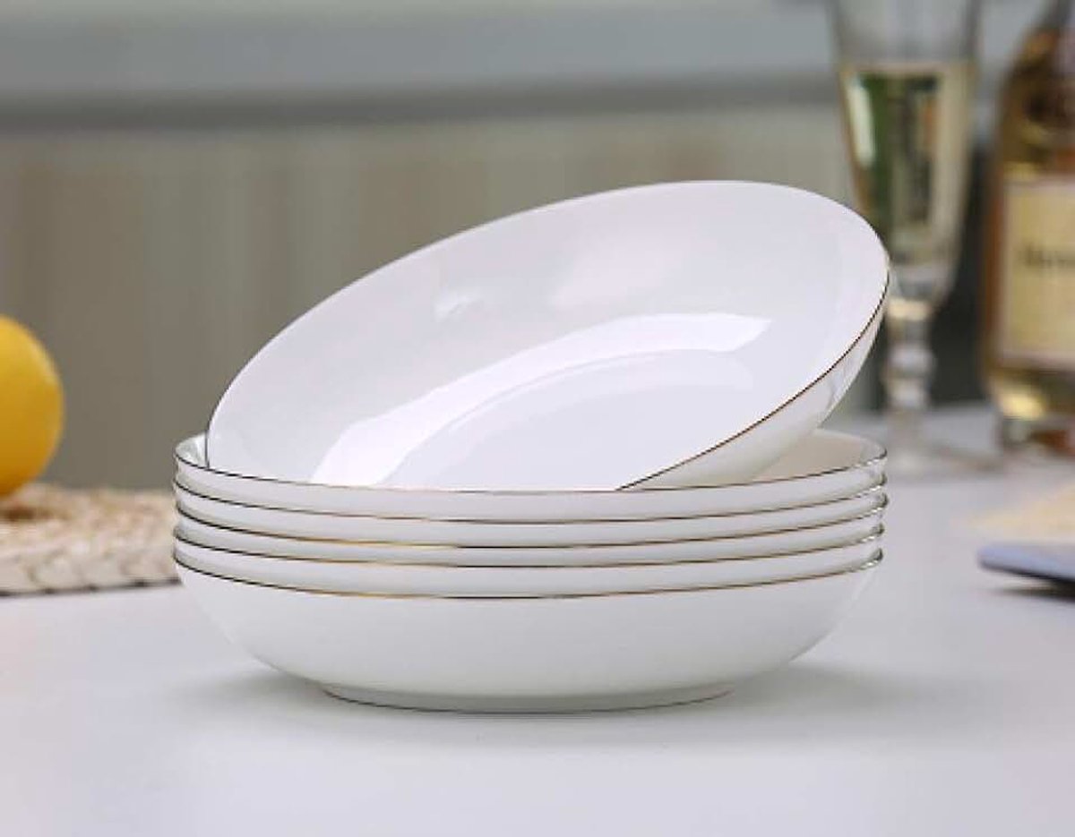 8 "Phnom Penh Pure White Bone China Dinner Plate Huishoudelijke Keramische Diner Plaat 4/6/10 Stuk Set-6 7" Rijstplaten