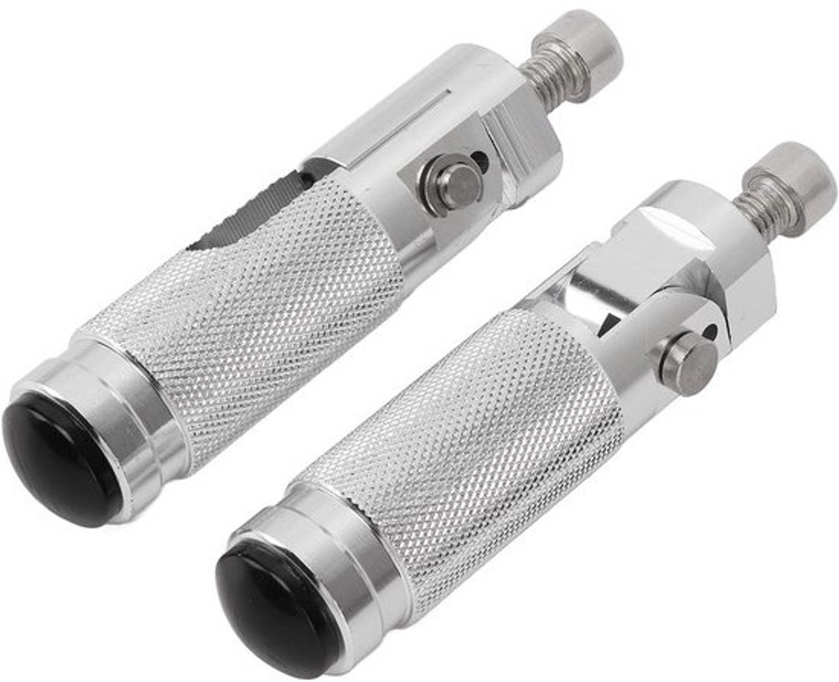 Universal 2Pcs Motorcycle Bicycle Footrests Replacement For Motorcycle: (Silver) - Motorcycle Pedal