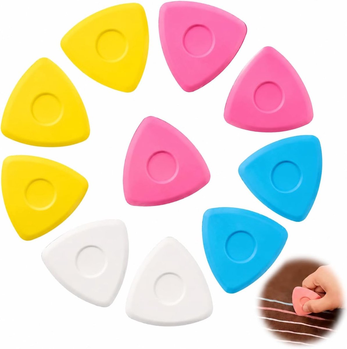 10 stuks kleermakerskrijt, naaikrijt, stofkrijt in 4 kleuren om te markeren, kleermakerskrijt voor naaien, quilten, knutselen, gemakkelijk uitwasbaar, voor lichte en donkere stoffen