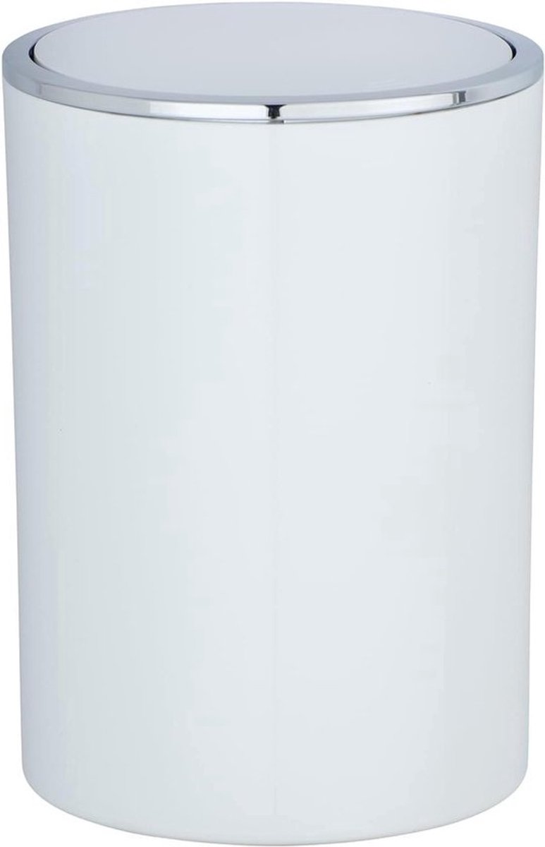 Afvalbak met schommeldeksel - Inhoud 5 L - Diameter 185 x 255 - Wit
