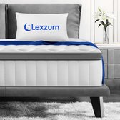 Lexzurn Matras 140x200 cm - 25cm - Pocketvering Matras - 7-Zones - Orthopedisch - Afritsbaar en wasbaar hoeslaken - Anti-Allergie - Traagschuim - Gemiddelde Stevigheid