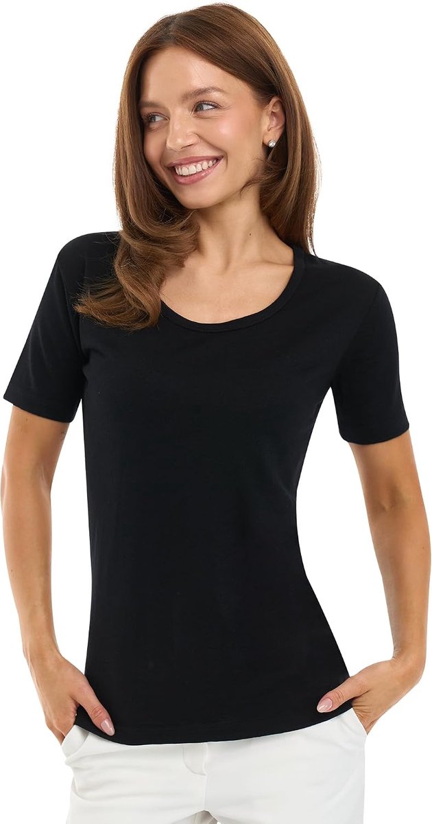 Merinowol Shirt Dames - 100% Merinowol Basislaag Dames Korte Mouw T-shirt