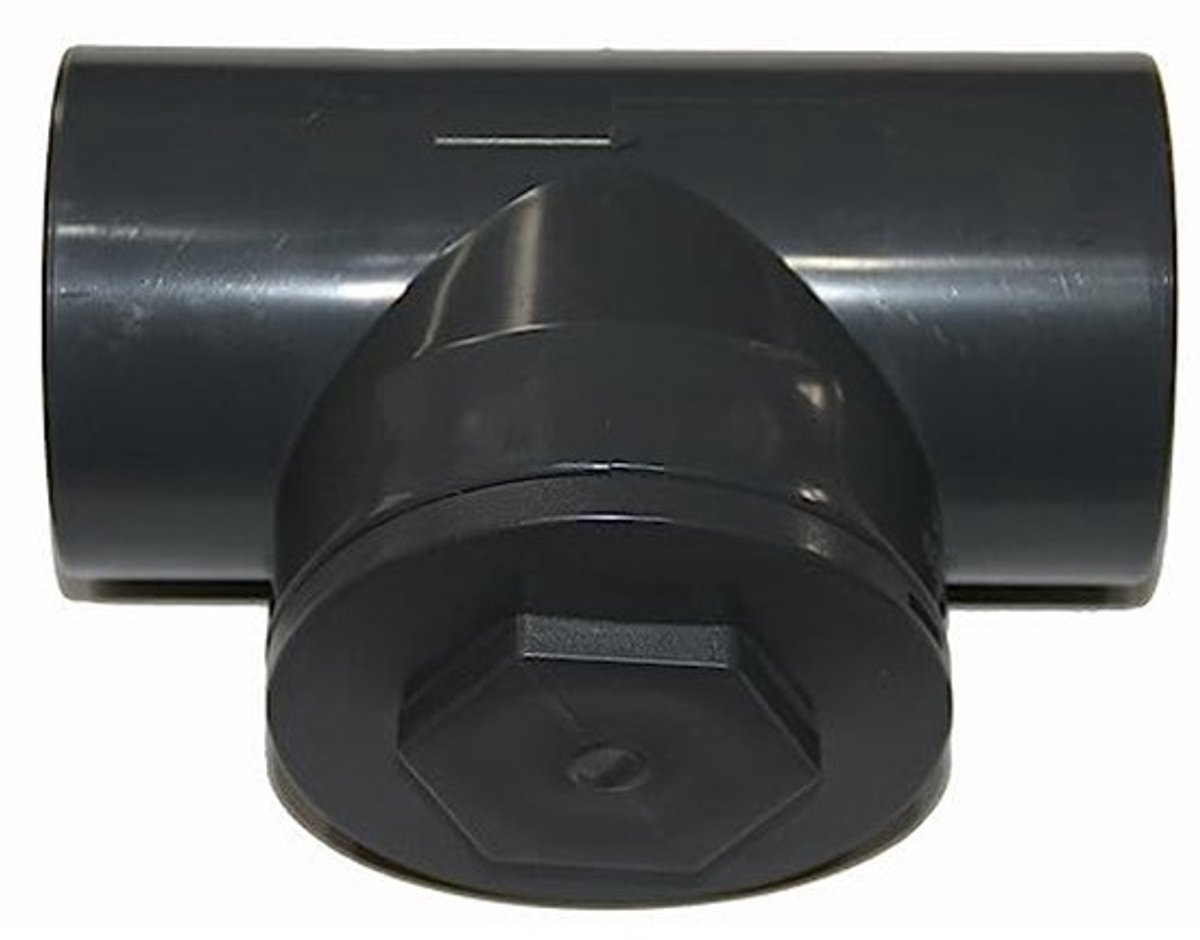 PVC terugslagklep 50 mm voor zwembadventiel met klempneraansluiting