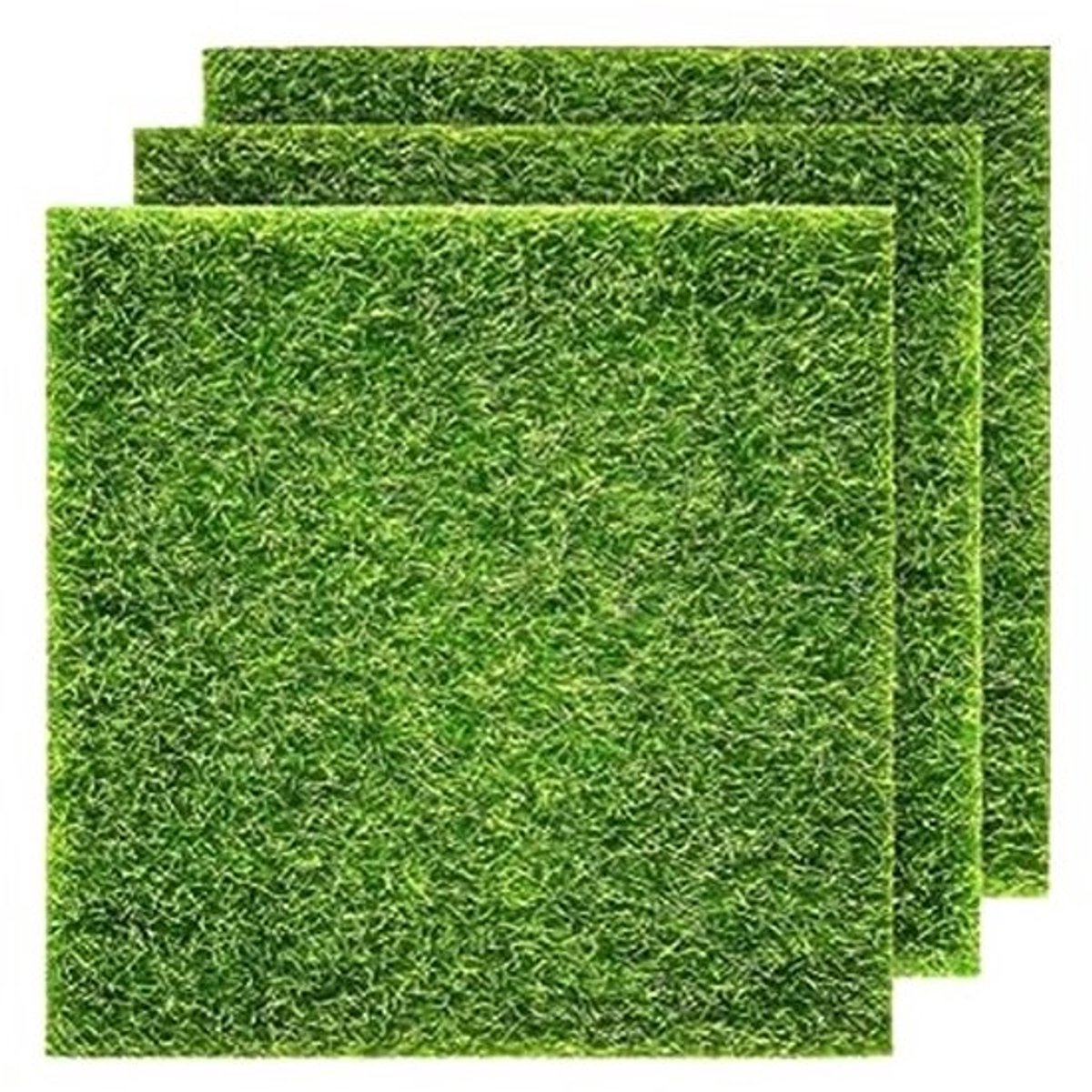 Kunstgras tapijt miniatuur mos voor binnen en buiten decoratie 15 x 15 cm