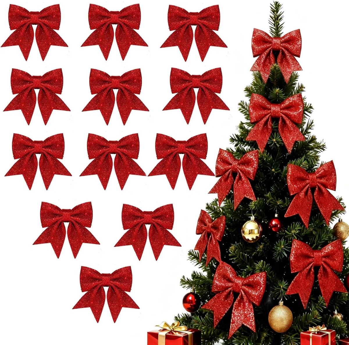 Strikken, glinsterende kerstkrans, kerstboomversiering, voor feestelijke familiefeesten