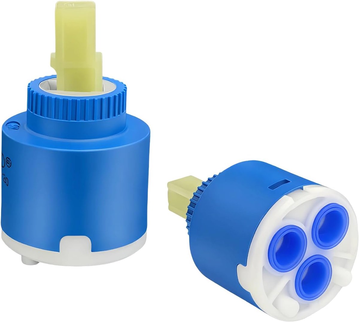 2× 35 mm keramische kraan cartridge - slijtvaste keramische kraankop, ideaal voor keuken, wastafel en badkamerarmatuur, zorgt voor een stille werking en nauwkeurige menging van water