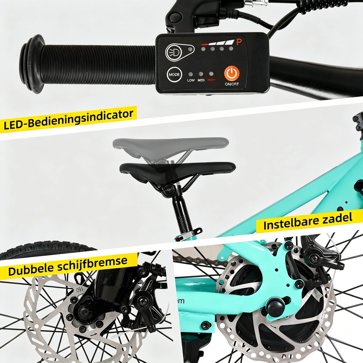 JOYSTAR 24 Inch Elektrische Kinder Mountainbike - 250W E-Bike voor Kinderen (7+ Jaar) - 25 km Actieradius - Met Verwijderbare Accu & Schijfremmen – Spaakwiel - Groente thumbnail 6