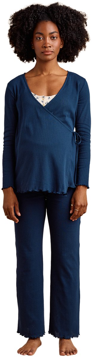 Envie de Fraise 3-delige pyjama zwangerschap marineblauw