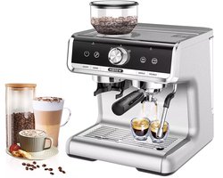 HiBREW H7 1550W koffiezetapparaat, 19bar 2,8L watercapaciteit koffiezetapparaat met latte cup poeder sabotage elektronische weegschaal