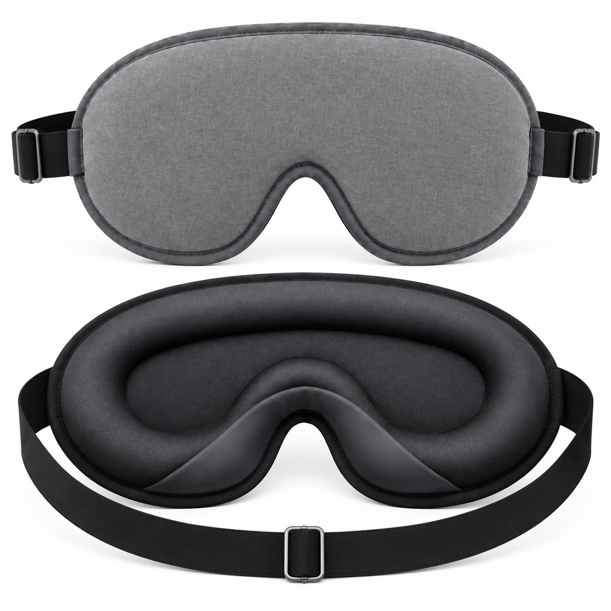 Slaapmasker -Verduisterend Oogmasker met Traagschuim - Koele Ijszijde- 3D Oogmasker - Koele Ijszijde - Verduisterend - Grijs