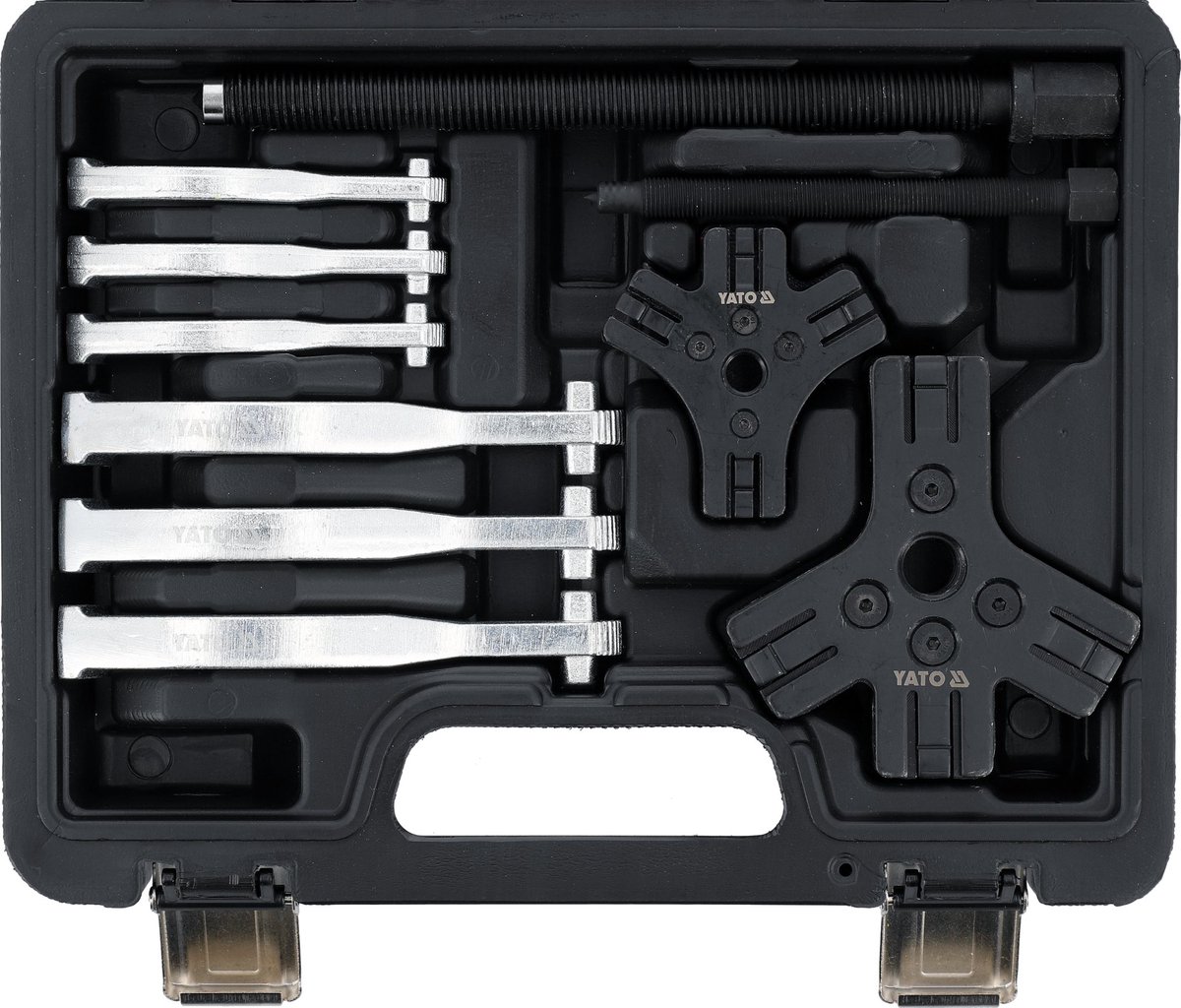 YATO YT-25250 Universele Poelietrekkerset - 10-Delig - 2-Armig & 3-Armig - 2T/5T - Met Ratelmechanisme