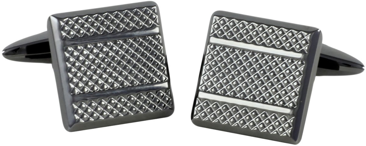 LINDENMANN heren manchetknopen gunmetal - donkergrijs