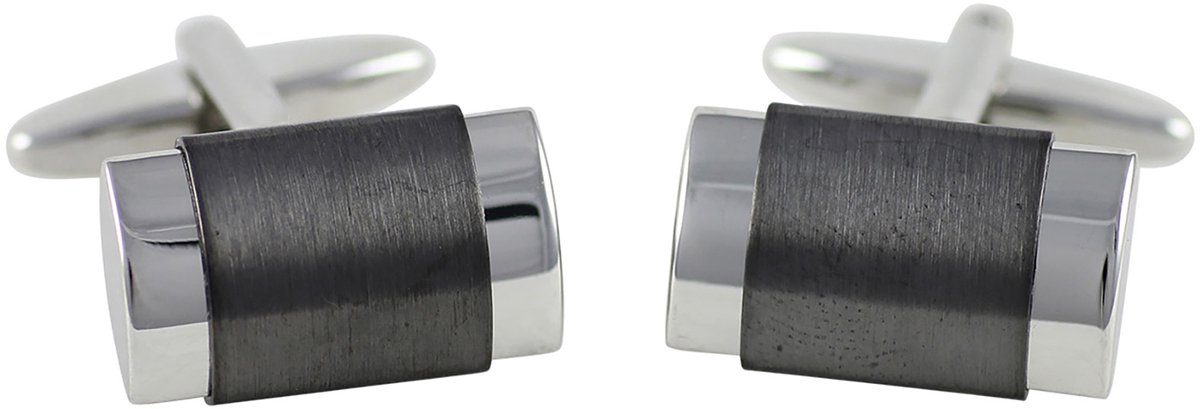 LINDENMANN heren manchetknopen gunmetal - donkergrijs