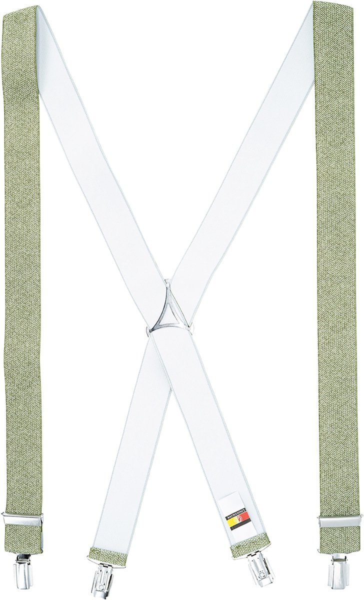 LINDENMANN heren bretels X-vorm - saliegroen dessin