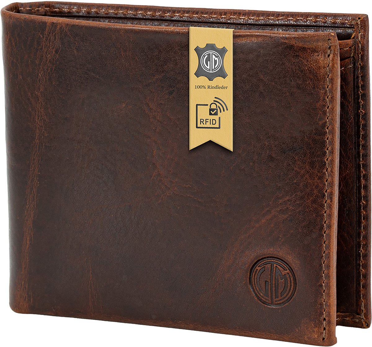 LINDENMANN heren portemonnee RFID - bruin