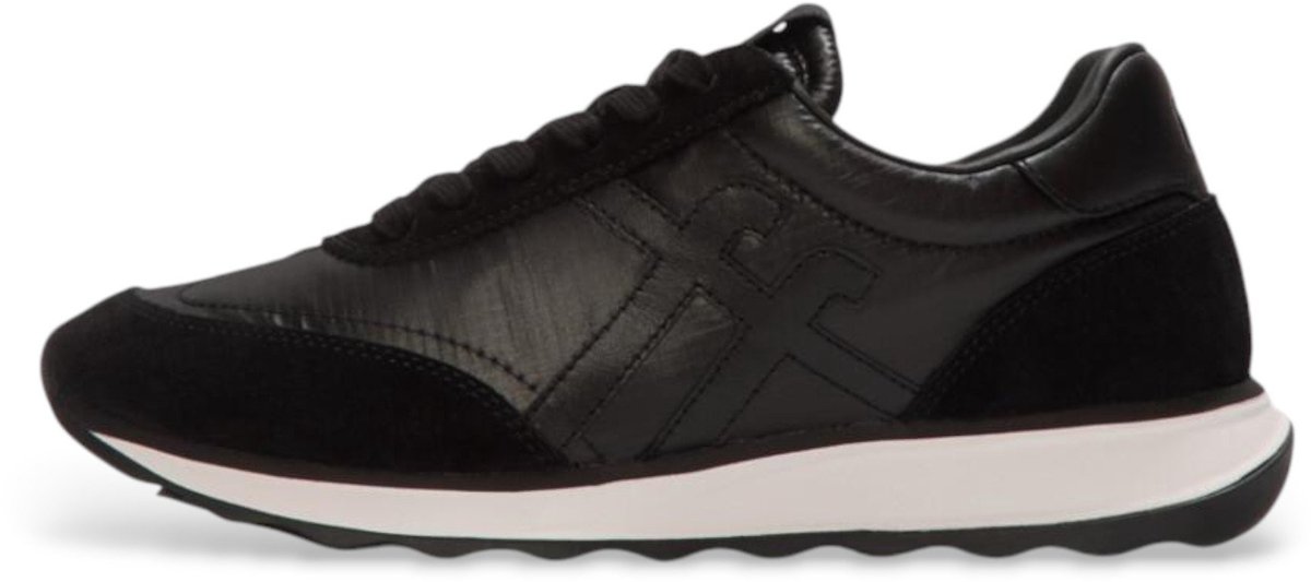 FitFlop Retro-Q FF Metallic-Fabric/Suede Sneakers Dames Sneakers - Zwart