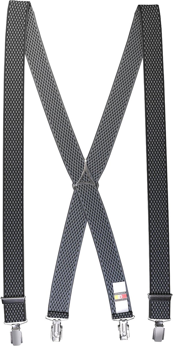 LINDENMANN heren bretels X-vorm - antraciet dessin