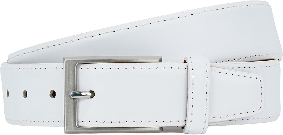 LINDENMANN leren heren riem - wit