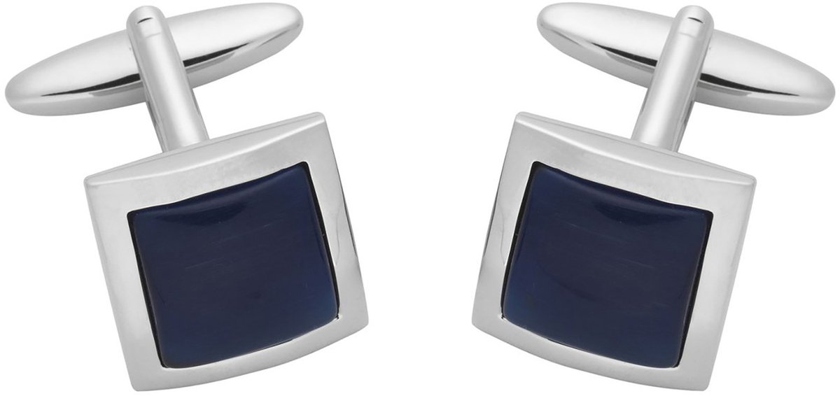 LINDENMANN heren manchetknopen odium cat's eye - zilverkleurig