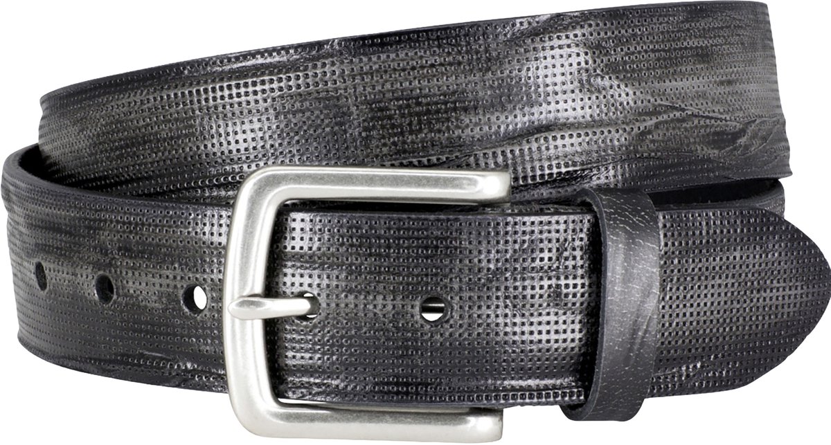 LINDENMANN leren heren riem - grijs