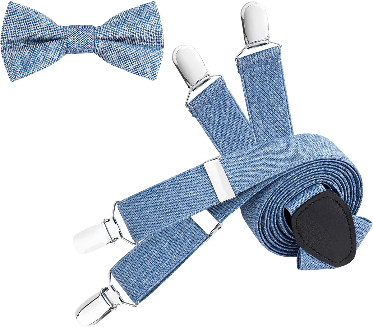 LINDENMANN heren bretels Y-vorm met strikje - blauw