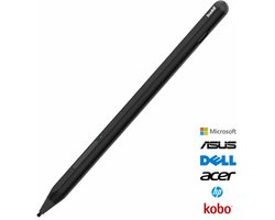 Buddi Aide 2 Stylus Pen - Geschikt Voor Kobo en Microsoft Surface - Ook Geschikt voor HP, Asus en Dell modellen (zie afbeeldingen) - Handpalmrejectie - Met Magneet - USB-C - 2x Extra Tip - 80u- Zwart
