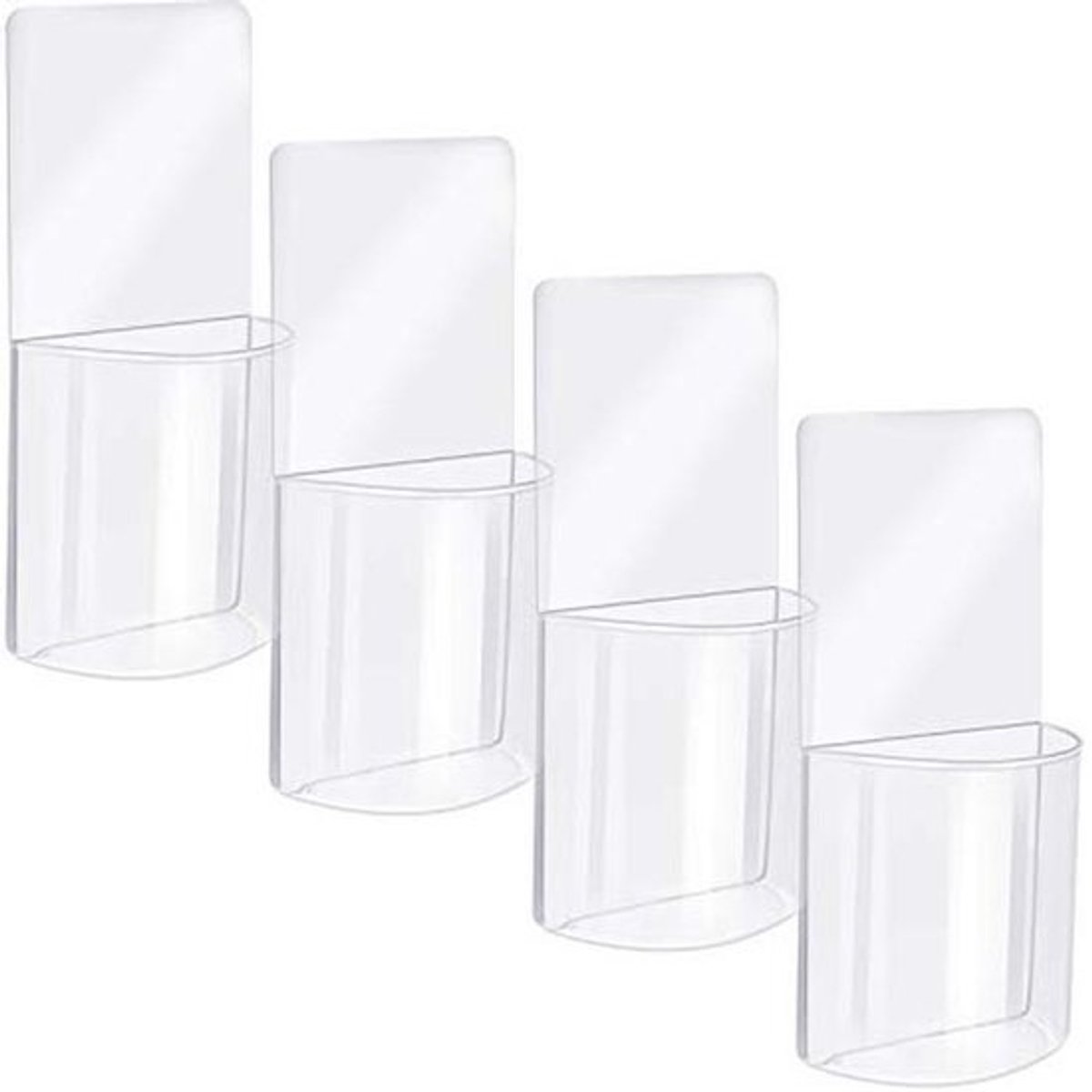 Wandmontage Organizer 4 Stuks - Transparante Afstandsbediening Houder