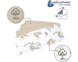 Deken 100% Katoenen Wafel 75x100 Medi Partners Dunne Zonder vulling Bilateraal Multifunctioneel knuffeldeken Zacht Delicaat (Safari met bruin wafel)