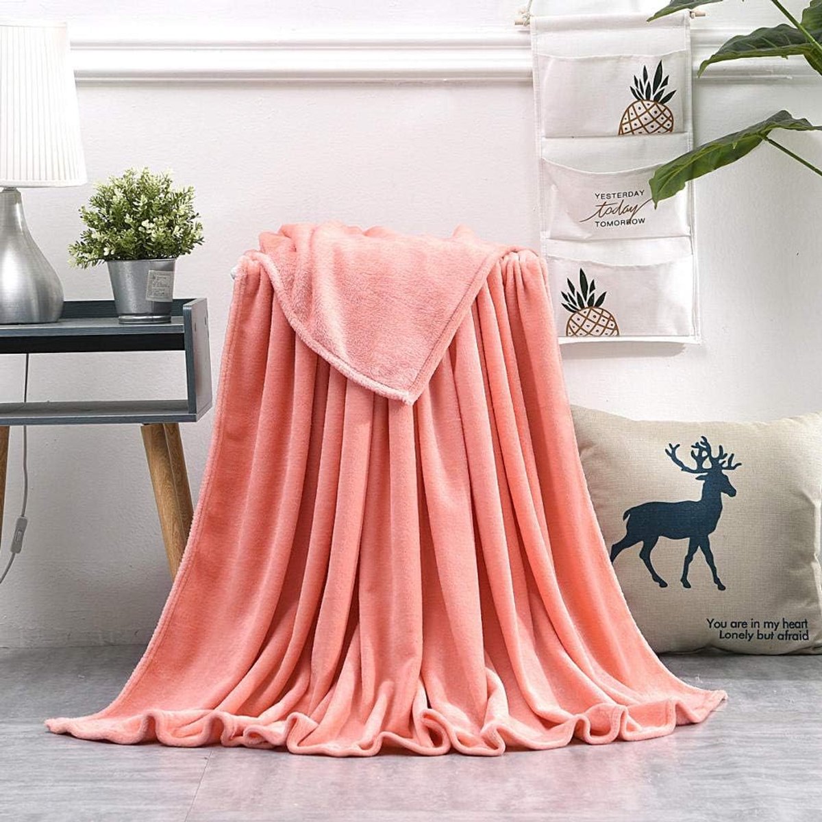 Fleece werpdekens Reisformaat - Superzachte donzige warme stevige bedspreien voor bank Microfiber deken -4_70 cm X 100 cm