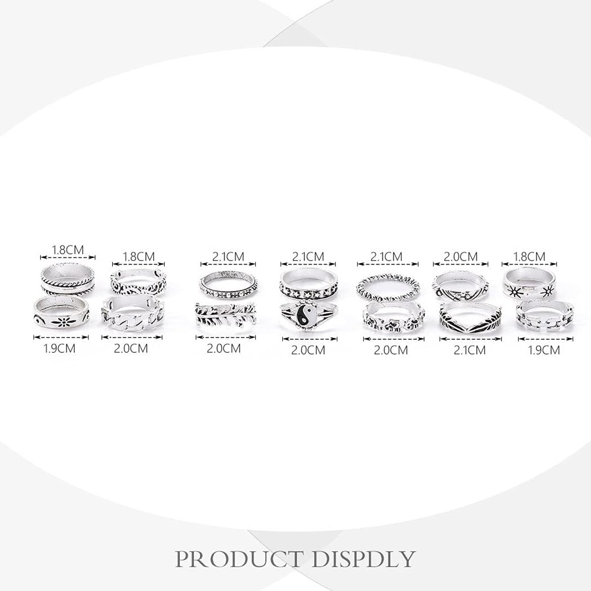 Vintage Knuckle Ring Sets Zilver Olifant Stapelbare Vingerringen Midi Size Gezamenlijke Knuckle Ring Sets voor Vrouwen en Meisjes 14 Stuks