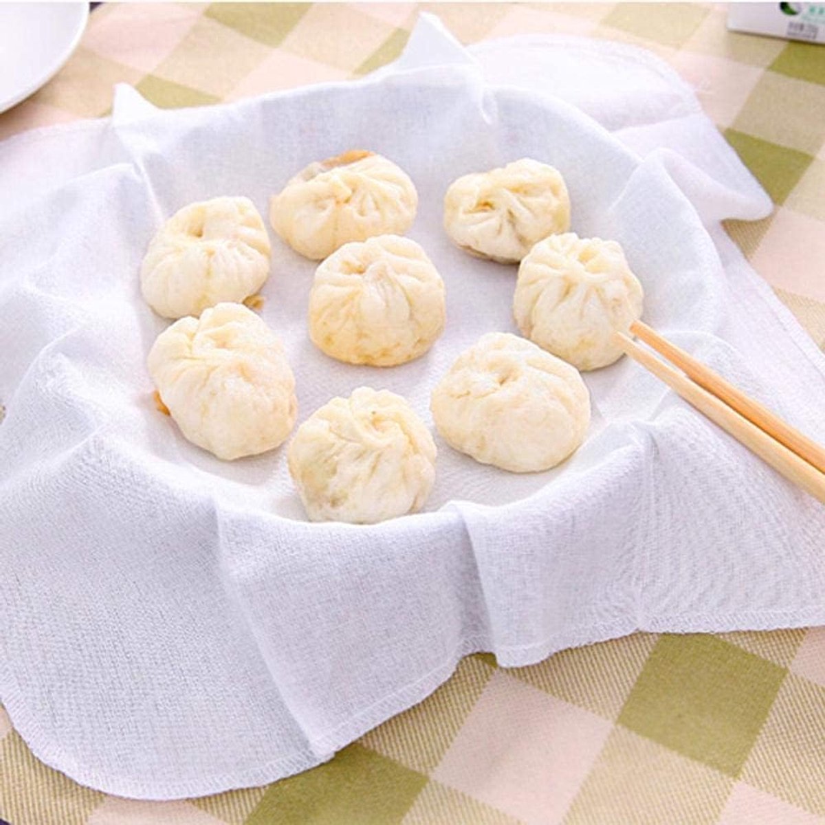 6 stks Stoomboot Doek Gestoomde Dumplings Stoomboot Doek, Keuken Katoen, Wit