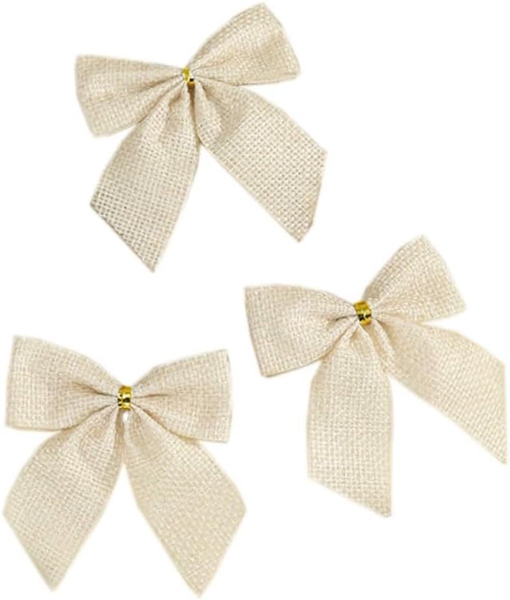 Strikken, decoratieve strikken, belletjes, kerstboomversiering, sierstrikken, decoratie voor kerstboomversiering, bruiloft, verjaardag, Kerstmis, melkachtig