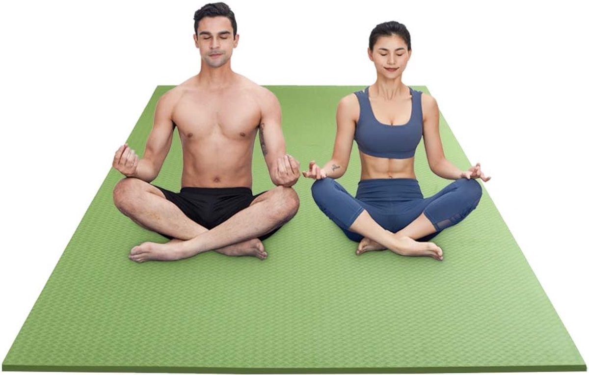 Fitness Mat 200×130cm 15mm Extra Thick Yoga Mat Exercise Mat TPE Non Slip Workout Mat for Home Gym Pilates Stretching Gymnastics