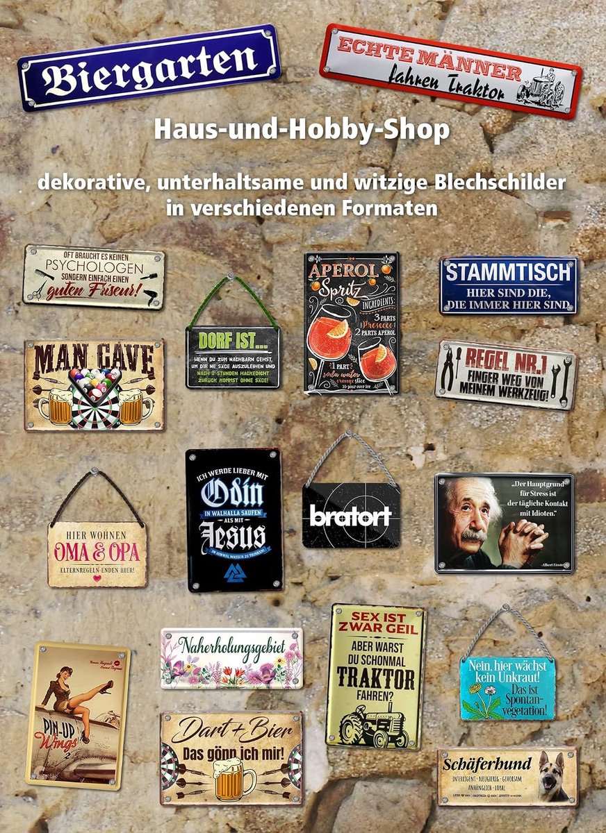 Metalen bord - Home is Where we Park it! caravan camping - grappige spreuk cadeau-idee verjaardag Kerstmis decoratie 18x12 cm vintage design hangbord HS483