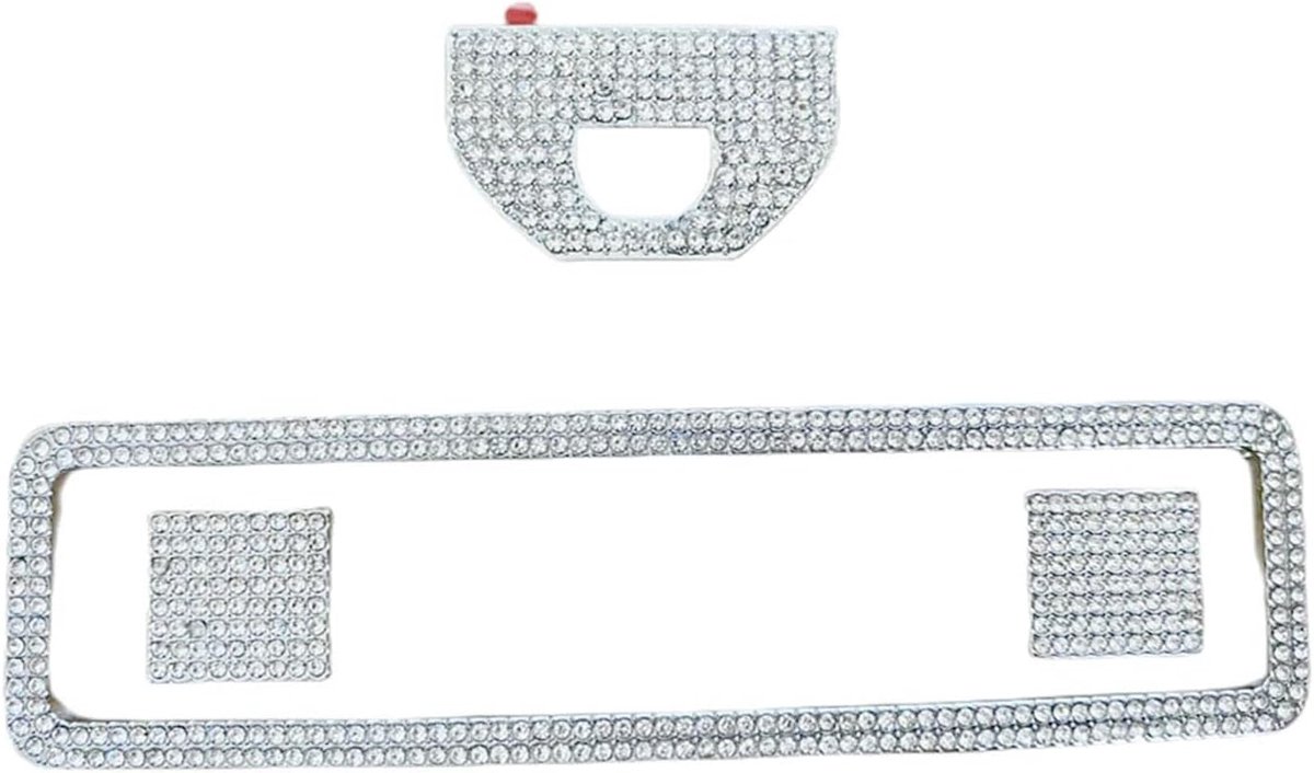 Trim bling accessoires strass stickers elektronische handrem en terrein adaptatiesysteem knop cover sticker voor Land Rover Range Rover Evoque auto styling (zilver)