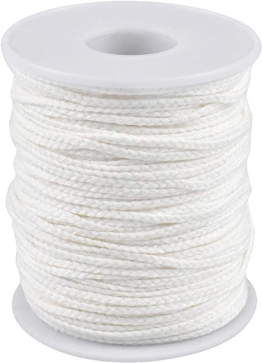 24 Ply gevlochten katoenen kaars lont rol, 61 m, 66,7 yd, lage rook, natuurlijke lont, DIY kaars maken, 400 kaarsen