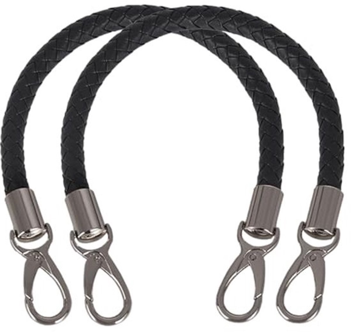 2 stuks 40 cm leren tashandgrepen met karabijnhaak - Reservegreep en schouderriem voor tassen