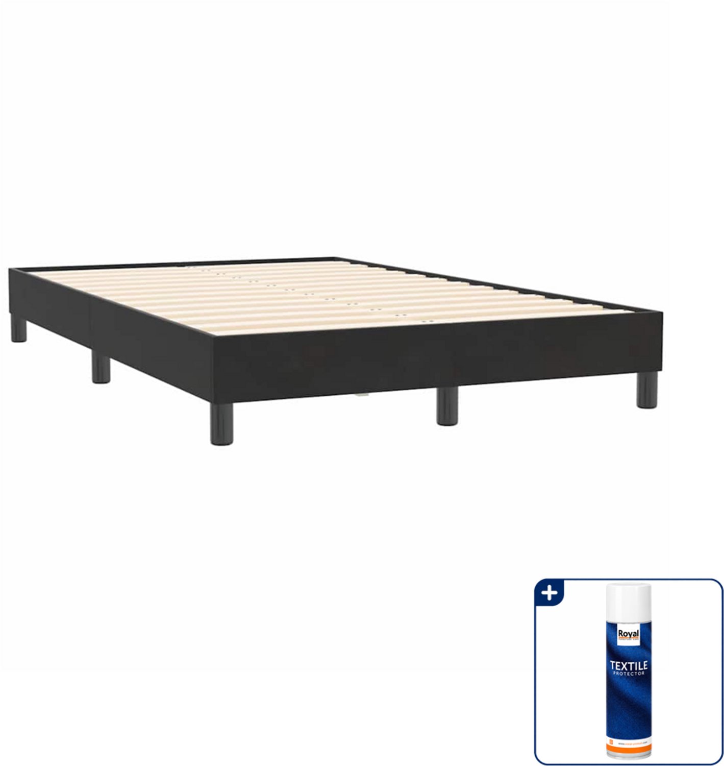 vidaXL bedframe - 120 x 210 cm - fluweel - zwart - Inclusief textielbeschermer 500 ml