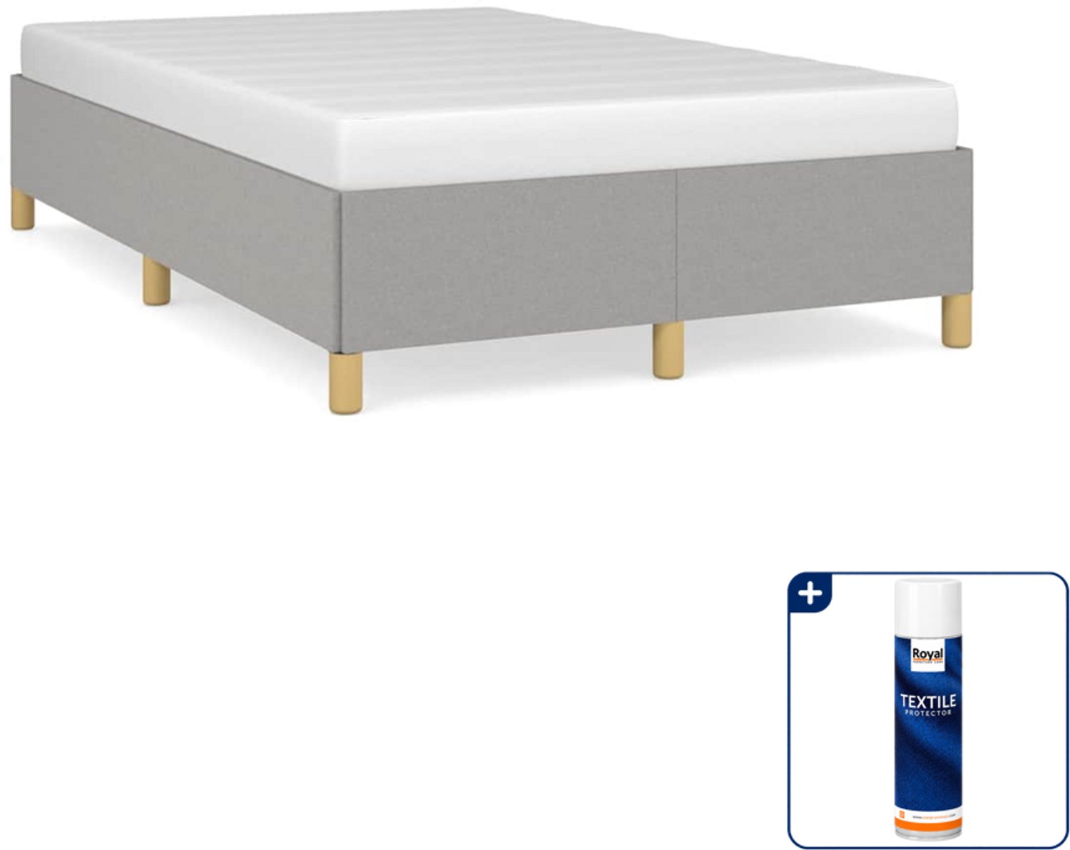 vidaXL bedframe - 120 x 190 cm - stof - lichtgrijs - Inclusief textielbeschermer 500 ml