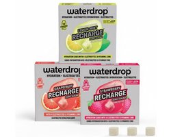 waterdrop® Electrolyten Mix Zonder Suiker – 36 Bruistabletten voor Water met Magnesium, Calcium, Natrium, Chloride & Zink – Sport & Hydratatie – Aardbei, Grapefruit & Citroen-Munt