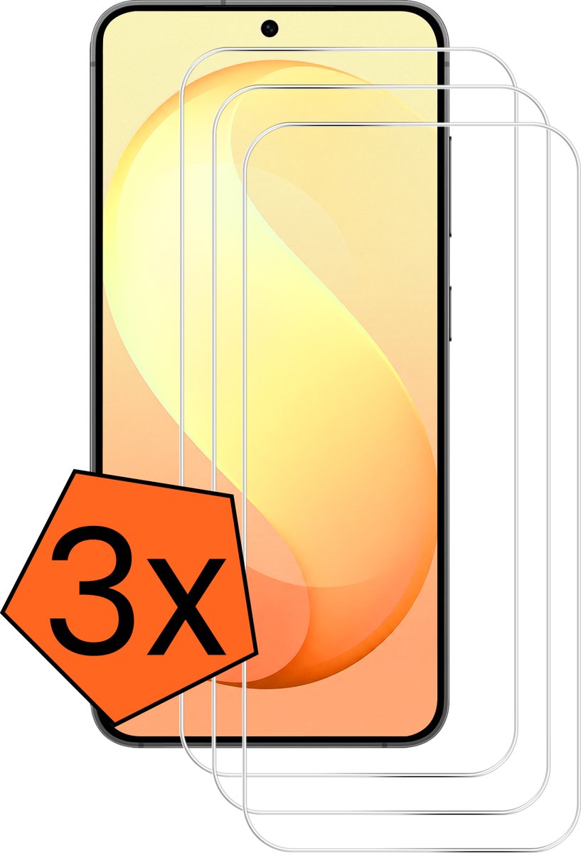 Screenprotector - 3 Stuks - Geschikt voor Samsung Galaxy S26 FE - Extra Sterk - Gehard Glas - Beschermglas - Tempered Glass - Screen Protector