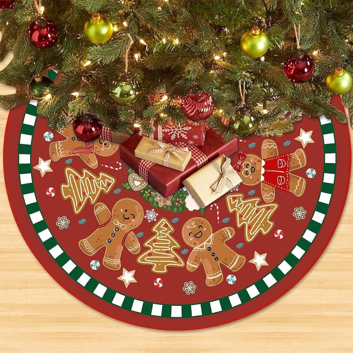 Grote Kerstboomrok van 90 cm, Schattige Kerstboommat, Decoratieve Onderlaag voor Kerstboom, Kerstdecoratie en Feestelijke Versiering